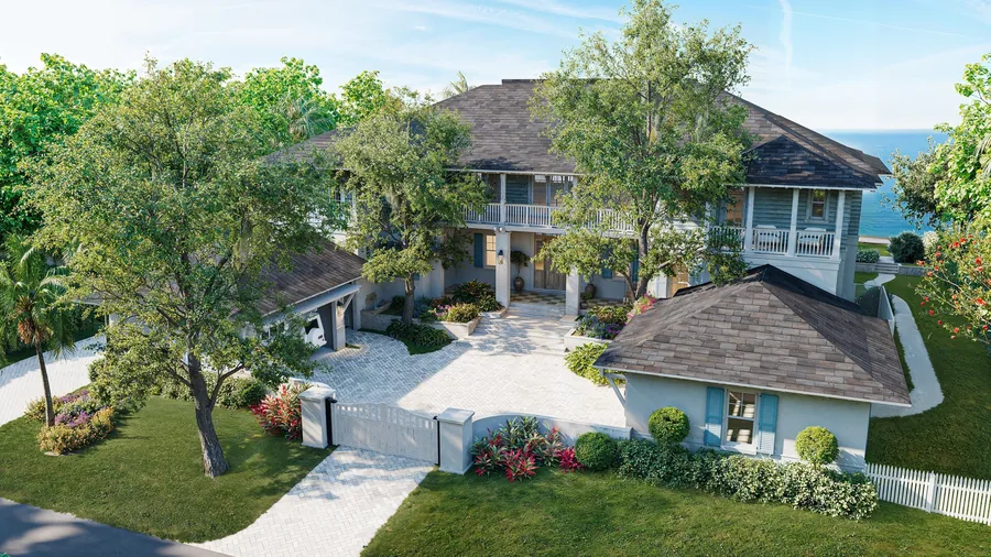 A rendered view of the finished garden
